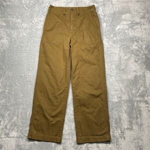 Madewell Utility Workwear Wide Leg Pants Khaki Tan Size 28 Cotton Blend